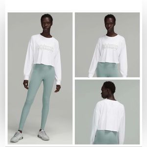 White crop top lululemon long sleeve